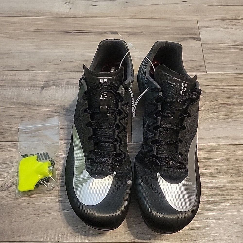 Nike Zoom Rival Sprint Track Shoes Spikes Mens Size 14 Black Silver DC8753-001